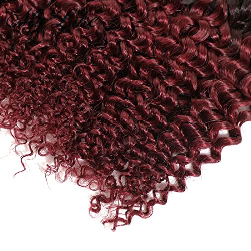 26 28 30 Inch 1b99j Red Bundles Burgundy Deep Wave Human Hair Bundle 8a Peruvian Virgin Remy Hair 3 Bundles Two Tone Burgundy Soft Hair Extensions