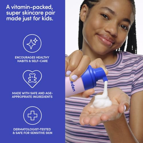 Evereden Kids Routine Bundle - Detangling Shampoo and Conditioner + Multi-Vitamin Face Wash and Face Cream for Kids 3+