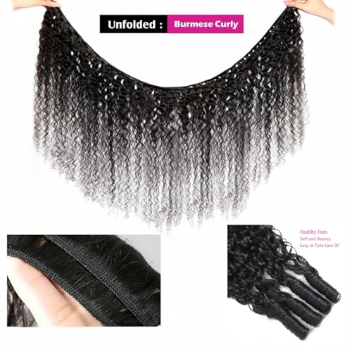 Burmese Curly Human Hair Bundles 22 24 26 Inch Curly 3 Bundles Unprocessed Burmese Raw Hair Extension Real Human Hair 12A Natural Color Spiral Curly End