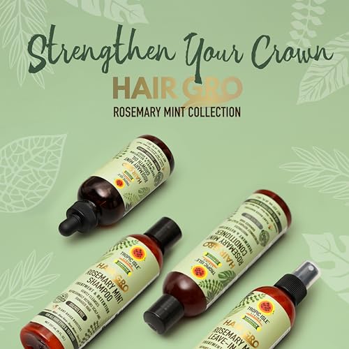 Hair Gro Rosemary Mint Shampoo & Conditioner Set - Jamaican Black Castor Oil Blend. Gently Cleanse, Moisturize, Refresh Scalp & Repair Damaged Hair. Organic Formula Nourish, Soften, Strengthen Hair