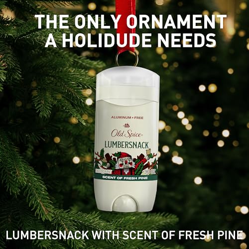 Old Spice Aluminum Free Deodorant for Men, Holidudes Limited Edition, 24/7 Holiday Freshness, Odor Protection, Stocking Stuffer, Lumbersnack with Fresh Pine Scent, 3.0 oz