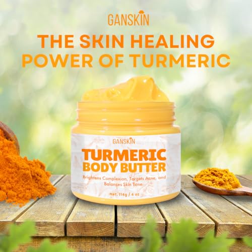 Turmeric Face Cream ? All Natural Skin Brightening Lotion ? Turmeric Whipped Body Butter for Dark Spots, Hyperpigmentation ? Skincare Cleanses, Fights Acne, Evens Tone, Scars, Sun Damage