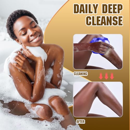 2 Pieces African Net Sponge ? Real Authentic Exfoliating Bath Sponges for Silky Smooth Skin, Deep Cleansing Mesh for Full Body, Quick-Drying & Travel-Friendly£¨Blue Black£©