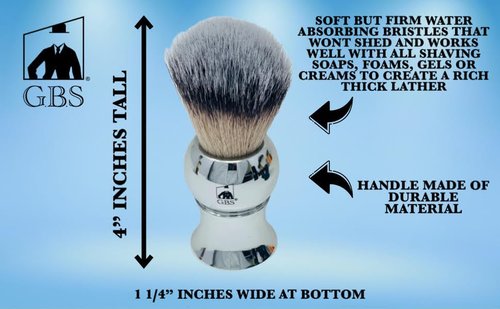 G.B.S Men’s Wet Shaving Kit, Interchangeable Shaving Razor, Synthetic Badger Hairbrush, Mesh Travelling Toiletry Bag, Shavette Razor