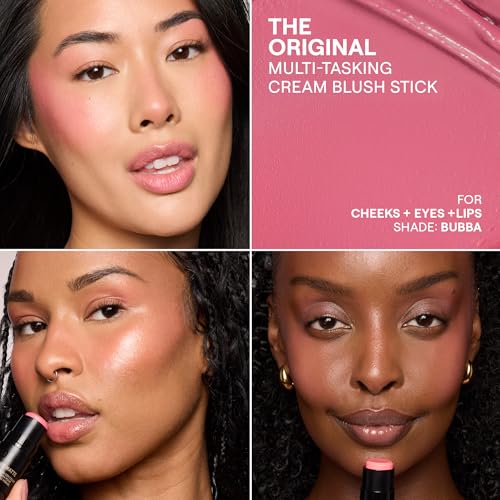 Nudestix Nudies Blush Stick ? 3-in-1 Cream Blush for Cheeks, Eyes & Lips with Built-In Brush | Soft Matte Finish for a Natural Flush