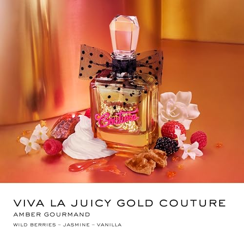 Juicy Couture Viva La Juicy Gold Eau De Parfum, Women's Perfume with Notes of Luscious Berry, Jasmine Sambac & Vanilla Cream - Fruity & Sweet, Gift for Her