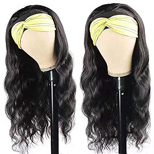 higher Body Wave Headband Human Hair Wig 18 Inch Glueless None Lace Front Wig Brazilian Virgin Hair Wear and Go Wigs for Black Women 150% Density Wigs Natural Color