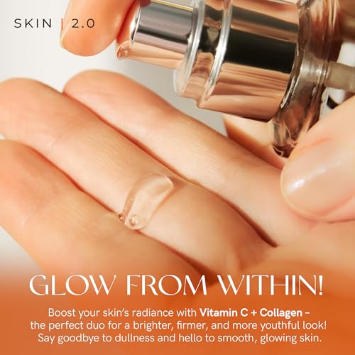 Vitamin C & Collagen + Retinol & Vitamin E Facial Serum Set - Dermatologist Tested, Anti-Aging, Dark Spot Remover, Brightening - Cruelty-Free, Clean Beauty, Korean Skincare - 1.69 oz (2-Pack)