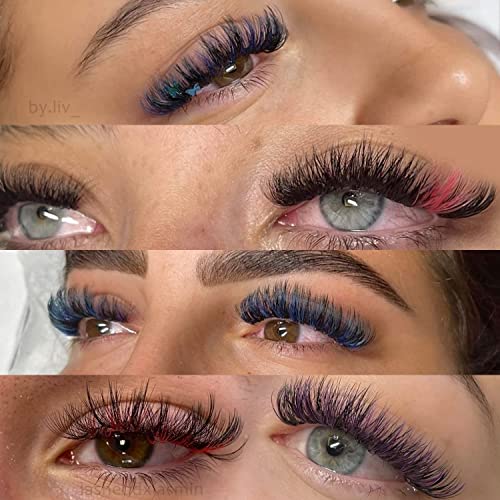 VAVALASH Colored Easy Fan Eyelash Extensions 0.07 CC Curl 8-15mm Mixed Lash Tray Brown Self Fanning Lashes Colorful Volume lash extensions£¨Brown,0.07-CC-8-15mm£©