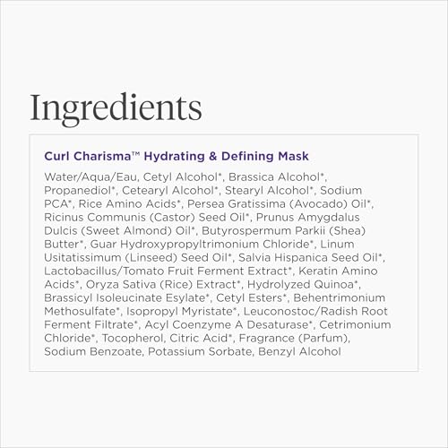 Briogeo Curl Charisma Rice Amino + Avocado Hydrating & Defining Mask, Hair Mask for Wavy, Curly, and Coily Hair, Deeply Nourishes and Defines Curl Pattern, Protein-Free, Vegan, Cruelty-Free, 8 fl oz