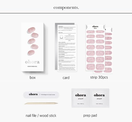 ohora Semi Cured Gel Nail Set of 2 (N Pixie Dust & Pro Easy Peel Remover) - Professional Salon-Quality Nail Care