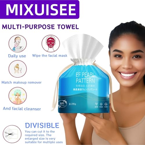Face towels roll¡£Hanging face towel disposable£¬Disposable face towels, MIXUISEE cotton face cloths£¬super thick 150% face wipes, Suitable for makeup removal and cleansing (Thickened 210 PCS)
