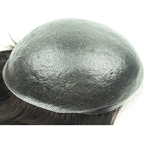 Toupee for Men NLW Human Hair Pieces for men silk straight hair replacemnt system in 10x8" base size V loop PU Thin skin 0.04mm hair prosthesis units patch for man Dark Brown color #2