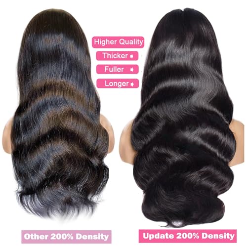 32 Inch 13x6 Lace Front Wigs Human Hair 200 Density Body Wave HD Lace Front Wigs Human Hair Pre Plucked Natural Color Glueless Wigs for Women