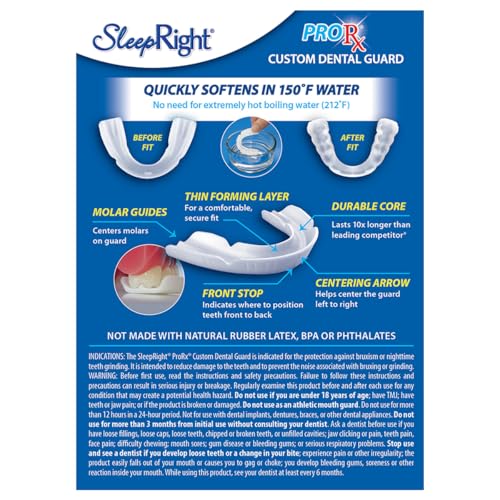 SleepRight ProRx Custom Dental Guard ? Mouth Guard for Grinding Teeth at Night, Night Guards for Teeth Grinding, Comfortable Dental Guard for Sleeping, Custom Fit Teeth Grinding Protection