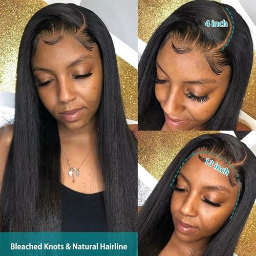 Lemoda Outlet Deals 13x4 Straight Lace Front Wigs Human Hair 180% Density 13x4 HD Transparent Lace Frontal Wig Pre Plucked 14A Brazilian Virgin Human Hair Wigs for Women 30 Inch