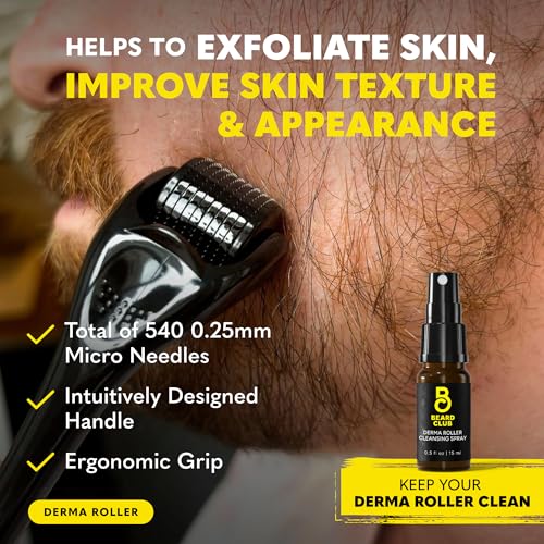 The Beard Club Ultimate Beard Growth Kit - Derma Roller, Growth Oil, Vitamins, Vitamin Spray, Biotin Balm, Conditioner, Cream, Balms, Shampoo, Razor, Scissors, Combs, Brush, Cleansing Spray - Gift Set