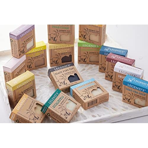 Legend's Creek Farm Goat Milk Soap - Cleansing Moisturizing Bar for Hands and Body - 5 Oz Creamy Lather, Nourishing, Gentle Natural Soap for Sensitive Skin, Handmade in USA (Unscented, Pack of 3)