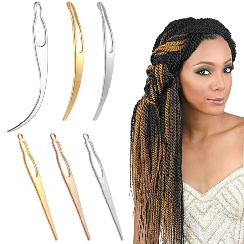 Bewudy 6 Pcs Interlocking Tool for Locs, Interlocking Dreadlock Tool, Sisterlock Retighten Tool, Crochet Needle for Maintaining Your Dreadlocks Hair Extensions Styling Tools