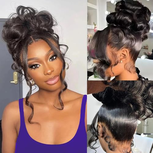 Body Wave 360 Lace Front Wigs Human Hair 28 Inch Hidden Strap HD Lace Front Wigs Human Hair 180 Density Drawstring 360 Full Lace Frontal Glueless Wigs Human Hair Pre Plucked Wig for Women