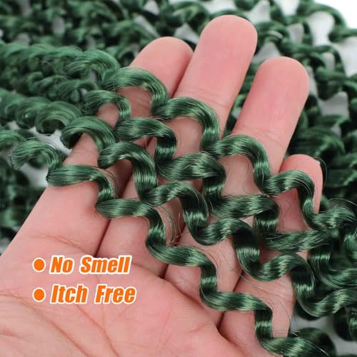 Dark Green Passion Twist Hair 18 Inch 6 Packs Green Water Wave Crochet Hair for Passion Twists Long Bohemian Braiding Protective Style Hair Extensions (18 Inch 6 Packs, DGreen#)