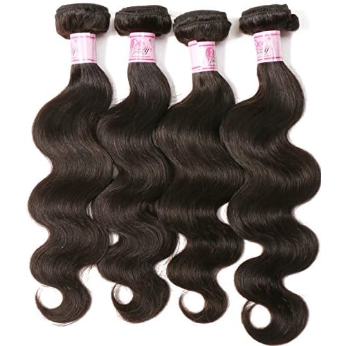 Beauty Forever Indian Body Wave Hair 3 Bundles Hair Extensions 100% Unprocessed Human Virgin Hair Weaves Natural Color 95-100g/pc (16 18 20)