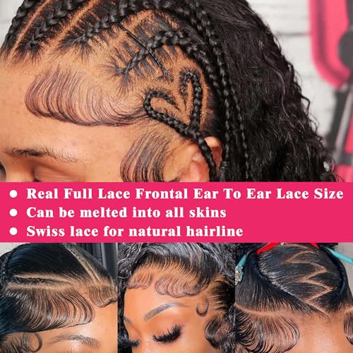 Deep Wave Lace Front Wigs Human Hair 13x6 Hd Lace Front Wig For Women 180% Density Deep Curly Wig Pre Plucked With Baby Hair Wet And Wavy Glueless Wig Natural Black Color 20 Inch