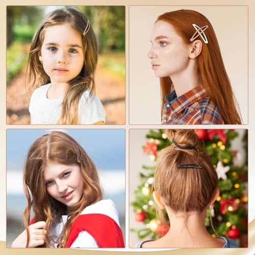 obeoby 40 Pcs 5 Colors Metal Snap Hair Clips, 2.36 Inch Hair Barrettes Accessories for Women Girls