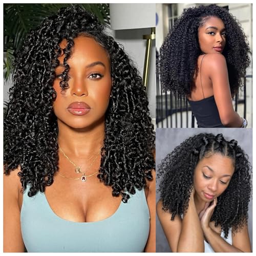 Kinky Curly Half Wigs 100% Human Hair 180 Density 3 In 1 Seamless Flip Over Half Wigs Kinky Burmese Curly Deep Water Wave Glueless Wear and Go Wig Drawstring Headband Ponytail Wig for Women 20 Inch