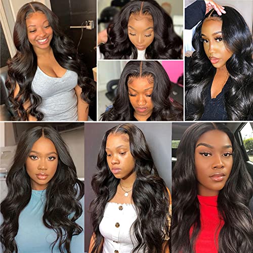 YISEA Body Wave Bundles Human Hair 4 Bundles (26 24 22 20 inches) 12A Brazilian Virgin Human Hair Body Wave Bundles Natural Color 100% Unprocessed Brazilian Hair Weave Extensions
