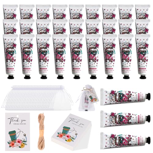 Kolewo4ever 90pcs 30 Sets Nurse Hand Cream Nursing Appreciation Gifts CNA Week Gifts Travel Size Hand Lotion for Dry Cracked Hands Gifts for Nursing Graduation Nurses Week New Nurses