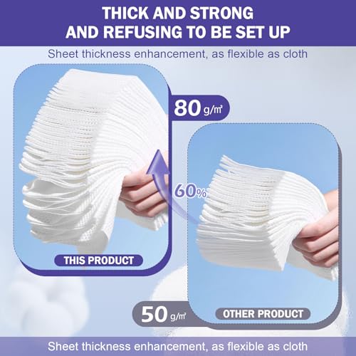 Face Towels, Disposable Face Towelette, Makeup Remover Dry Wipes 100 Count(2 Box), Soft Cotton Dry Wipes Facial Cloths Towelettes for Washing and Drying, Facial Tissue for Cleansing, Skincare