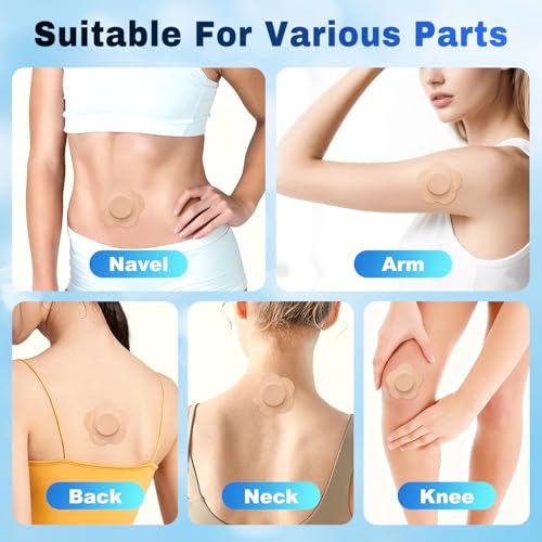 Castor Oil Patches, Castor Oil Pack Wraps Disposable Organic Cotton Self-Adhesive Pads for Belly Button, Anti Leakage Design, Breathable & Portable, No Wash -50pcs