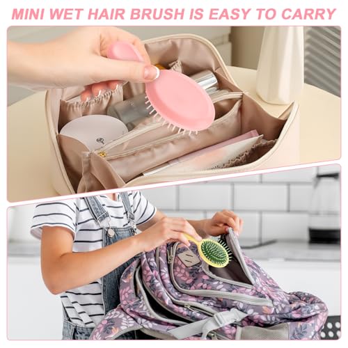 HOFASON 28 Piece Bulk Mini Wet Hair Brush, Women Bridesmaid Gift Toddler Girls Gifts, Women Small Travel Detangling Brushes Set, Teen Girl Party Favors, Stocking Stuffers, Teens Girls Stuff, 7 Colors