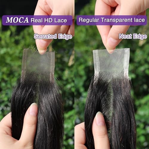2x6 HD Lace Closure Body Wave 16 Inch, SKINLIKE 0.095mm Ultra-thin Invisible Real Swiss Lace Closure Only,RAW Virgin Human Hair Single Knot Pre-Plucked with Baby Hair