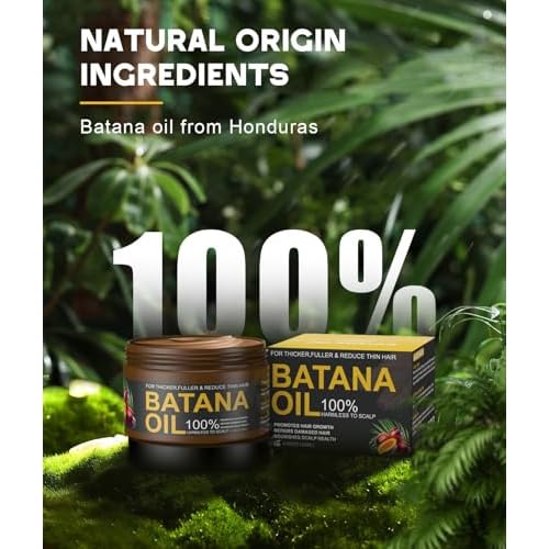 Batana Oil for Hair Growth, 100% Natural Pure Batana Oil Paste from Dr. Sebi Honduras, Prevents Hair Loss, Enhances Thickness, Organic Raw Batana Hair Mask for Women & Men (4.05 Oz)