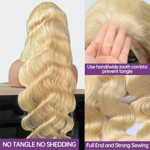30 Inch 613 Blonde Wig Human Hair 180% Density 13x6 Body Wave Lace Front Wigs Human Hair Glueless Wigs Pre Plucked With Baby Hair (30 inch, 613 Blonde Wig)
