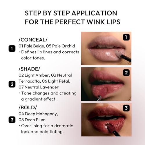 JAVIN DE SEOUL Wink Lip Shade Primer - All Day Top Coat, Smudge-Proof Base, Semi-Matte Long-Lasting Lip Primer (03 Neutral Terracotta)