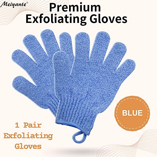 Exfoliating Glove - Body Scrub for Smooth and Soft Skin - Body Exfoliator for Ingrown Hair Dead Skin Remover and Itchy and Flaky Skin - Scrubber Shower Accessories 1 Pair Glove Mens Stocking Stuffer