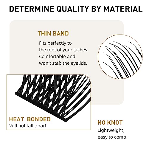B&Q Lash Clusters Wispy B02, Eyelash Clusters 72PCS Cluster Eyelash Extensions, D Curl Lash Cluster 8-16mm Natural Individual Lashes Volume False Eyelashes Clusters with Soft Band(B02-D-8-16MIX)