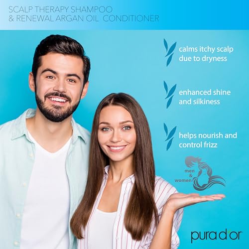 PURA D'OR 16 Oz Renewal Argan Oil Conditioner ? Sulfate-Free, Hydrating, Frizz Control, Color-Safe, with Organic Aloe Vera & Argan Oil, Nourishing & Strengthening for Dry, Damaged Hair