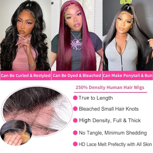Holiden 200% Density 10 Inch Short Bob Wig Human Hair 13x4 HD Lace Front Wigs Straight Bob Lace Front Wigs Glueless (13x4 Black Straight Wig, 32 Inch)