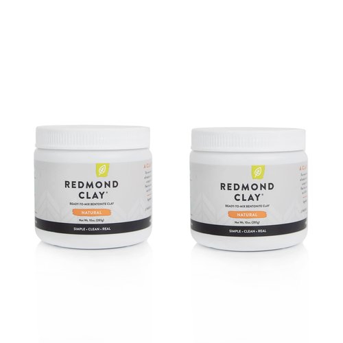 REDMOND Clay - Bentonite Clay of 1000 Uses, Soothing Facial Mask, 10 Ounce (2 Pack)