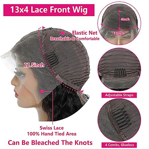 Burgundy Body Wave Lace Front Wigs Human Hair 200% Density Hd Transparent 13x4 99j Glueless Frontal Wig Pre Plucked with Baby Hair 24 Inch Wine Red Wigs for Women Brazilian Virgin Hair Colored Wig