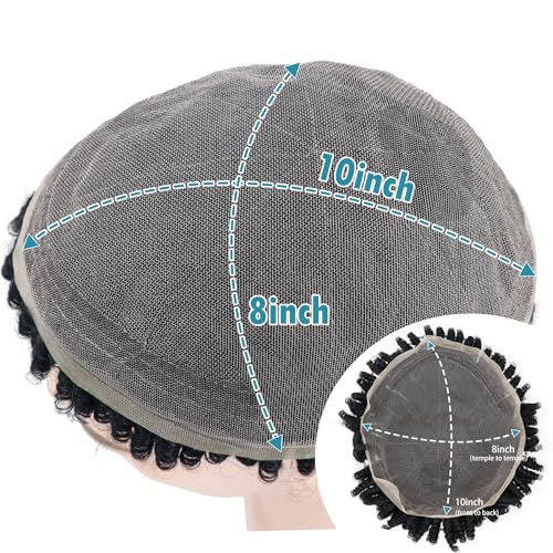 Mens Wig Frizzy Coiled Toupee For Black Man Barrel Twist Wave Mans Afro Human Hair 6¡¯¡¯Braided Dread Wig Men Hair Patch 1# Jet Black Afro Kinky Curly Hd Lace Male Unit Fancyhair Piece 8x10