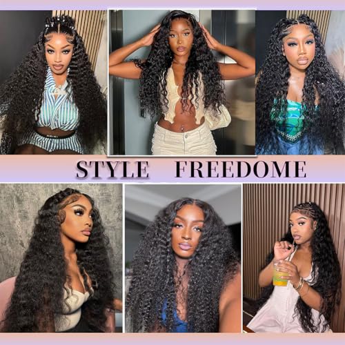 22 Inch Water Wave Lace Front Wigs Human Hair 13x6 Deep Part Curly Wig for Women 200 Density Water Wave Frontal Wigs Human Hair Pre Plucked
