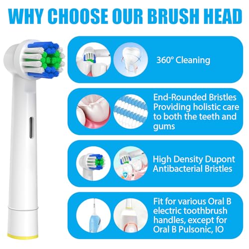 Replacement Toothbrush Heads Compatible with Oral B Braun, 12 Pcs Professional Electric Toothbrush Brush Heads Compatible with Oral B Replacement Heads Refill 7000/Pro 1000/9600/500/3000