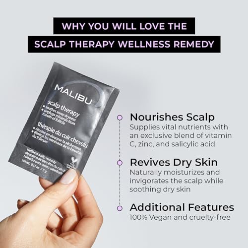 Malibu C Scalp Therapy Wellness Remedy ? Dry Scalp Treatment to Soothe and Moisturize Dry Skin with Vitamin C and Zinc Gluconate ? Restores Manageability