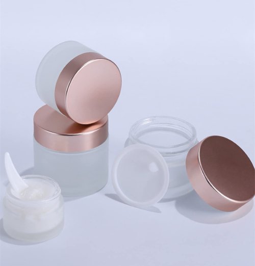 Healthcom 10 Pcs 10 Gram/10ml Empty Jars Clear Frosted Glass Cream Jar Pot Bottles with Rose Gold Lids Cosmetic Container Refillable Glass Eye Cream Jar Pot for Face Lotion Eyeshadow Lip Balms …