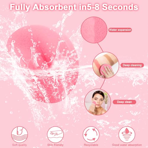 HOFASON 100 Pieces Compressed Facial Sponge for Esthetician Supplies Individually Wrapped Makeup Removal Sponge Pads, Exfoliating Face Wash Sponge Disposable for Women Cleansing Spa Beauty Supplies